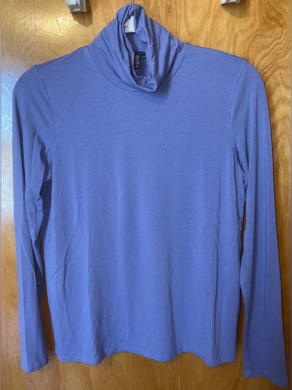 Eileen Fisher periwinkle blue long sleeve knit turtleneck top Size Small
